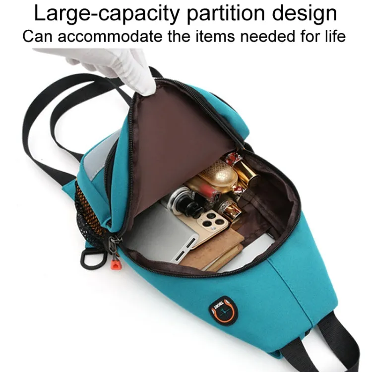 O-TBOST Outdoor Traveling Multifunctional Large Capacity Color Combination Crossbody Bag With Earphone Hole(Green)