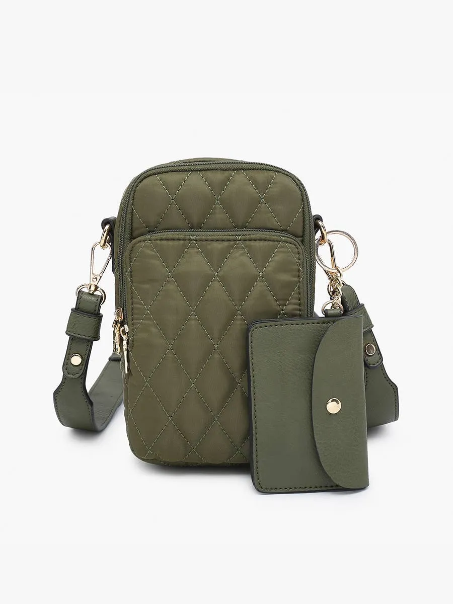 Olive Parker Quilted 3 Compartment Crossbody w/ Pouch