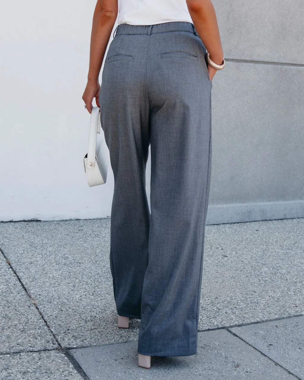 On Your Way Grey Pleated Trousers - FINAL SALE