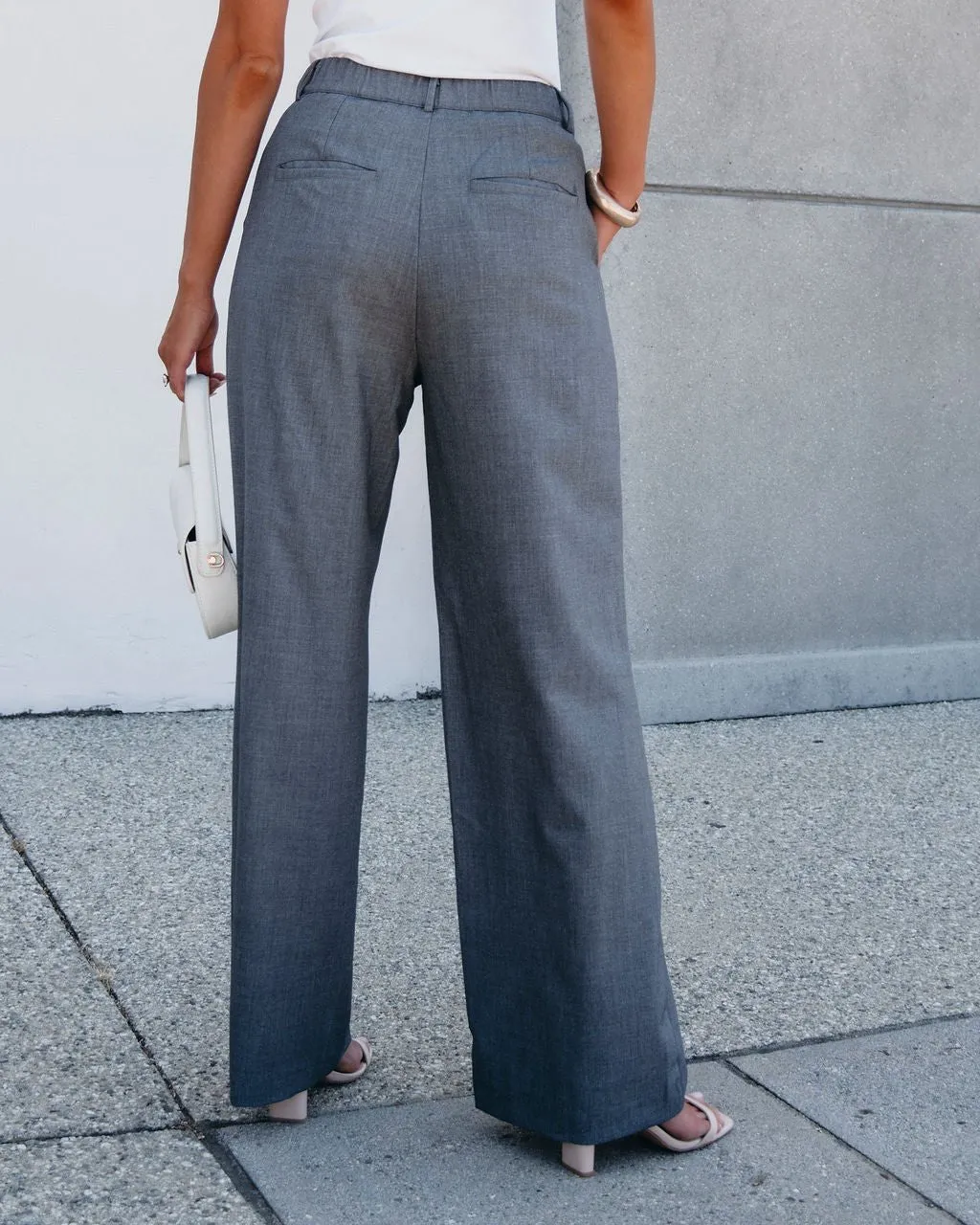 On Your Way Grey Pleated Trousers - FINAL SALE