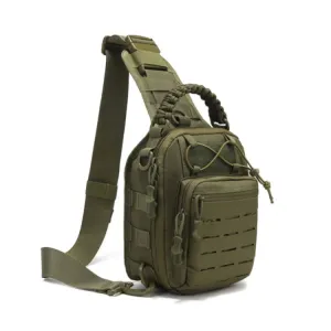 Outdoor Sports Multifunctional Laser Cutting Crossbody Bag(Green)