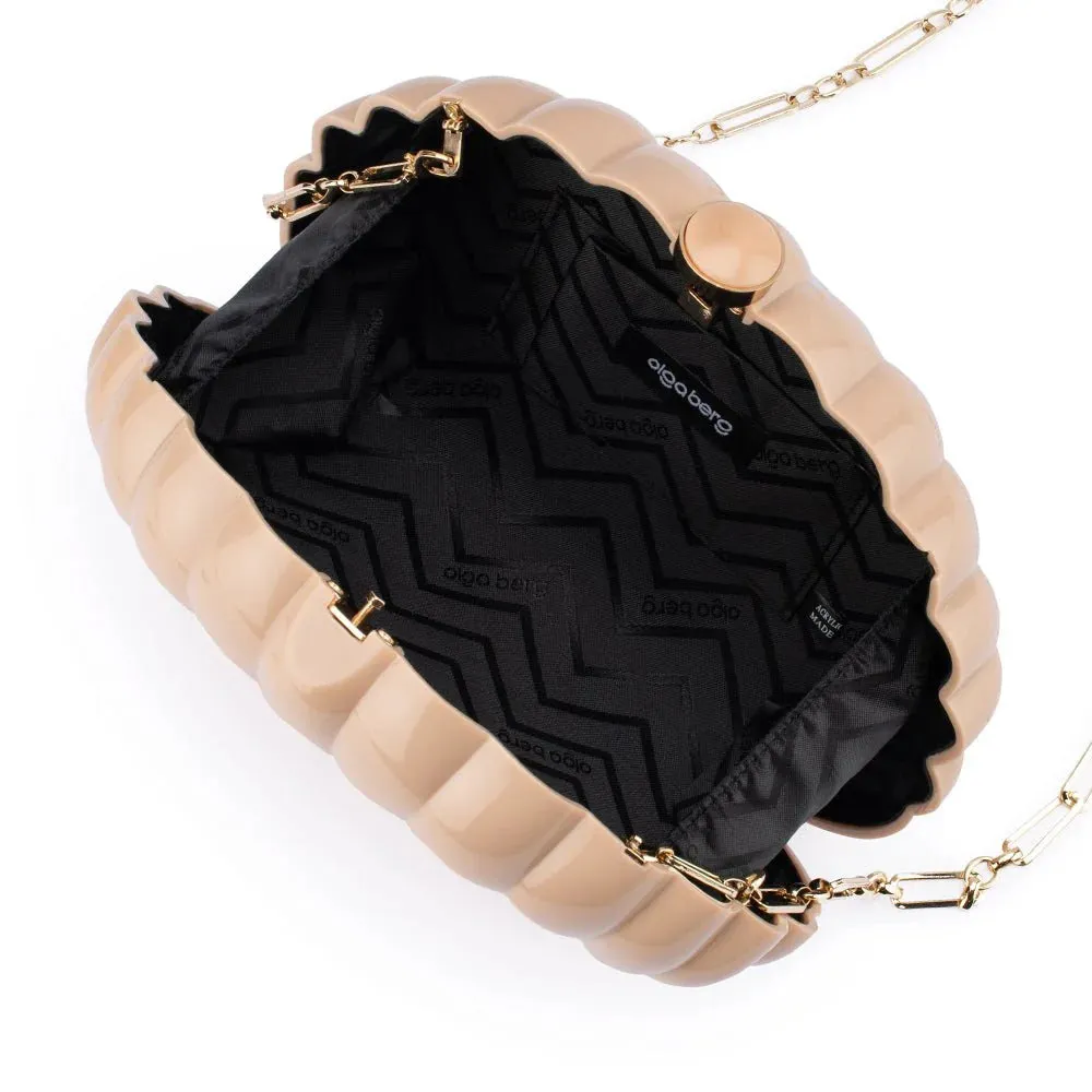 Pauly Shell Clutch in Natural