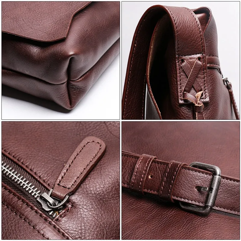 Personalized Leather Bag, Gift Gor Him,Genuine Leather Messenger Bag for Men,