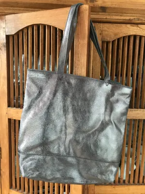 Pewter Metallic Tote Bag