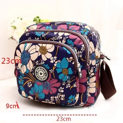 Purpdrank - Fashion Women Messenger Bags New Vinatge Flower Printing Women Bag Mummy Casual Shoulder Bags Female small Wallet