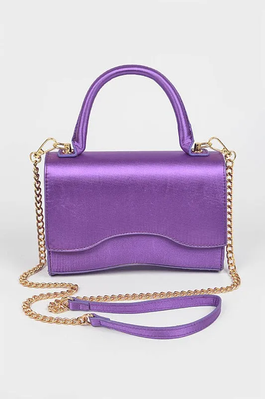 Purple Shiny Chain Crossbody Bag