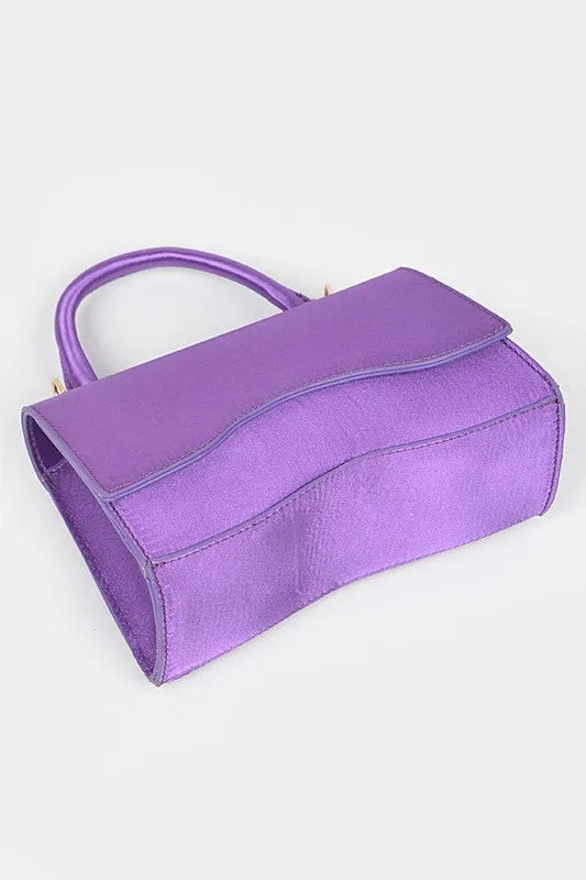 Purple Shiny Chain Crossbody Bag