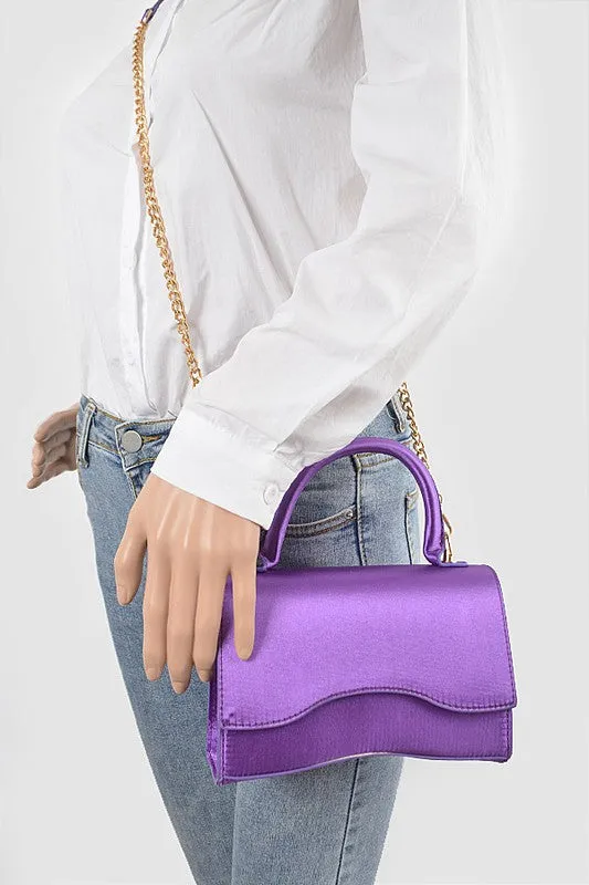 Purple Shiny Chain Crossbody Bag