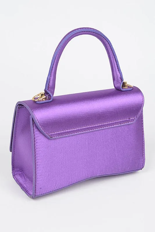 Purple Shiny Chain Crossbody Bag