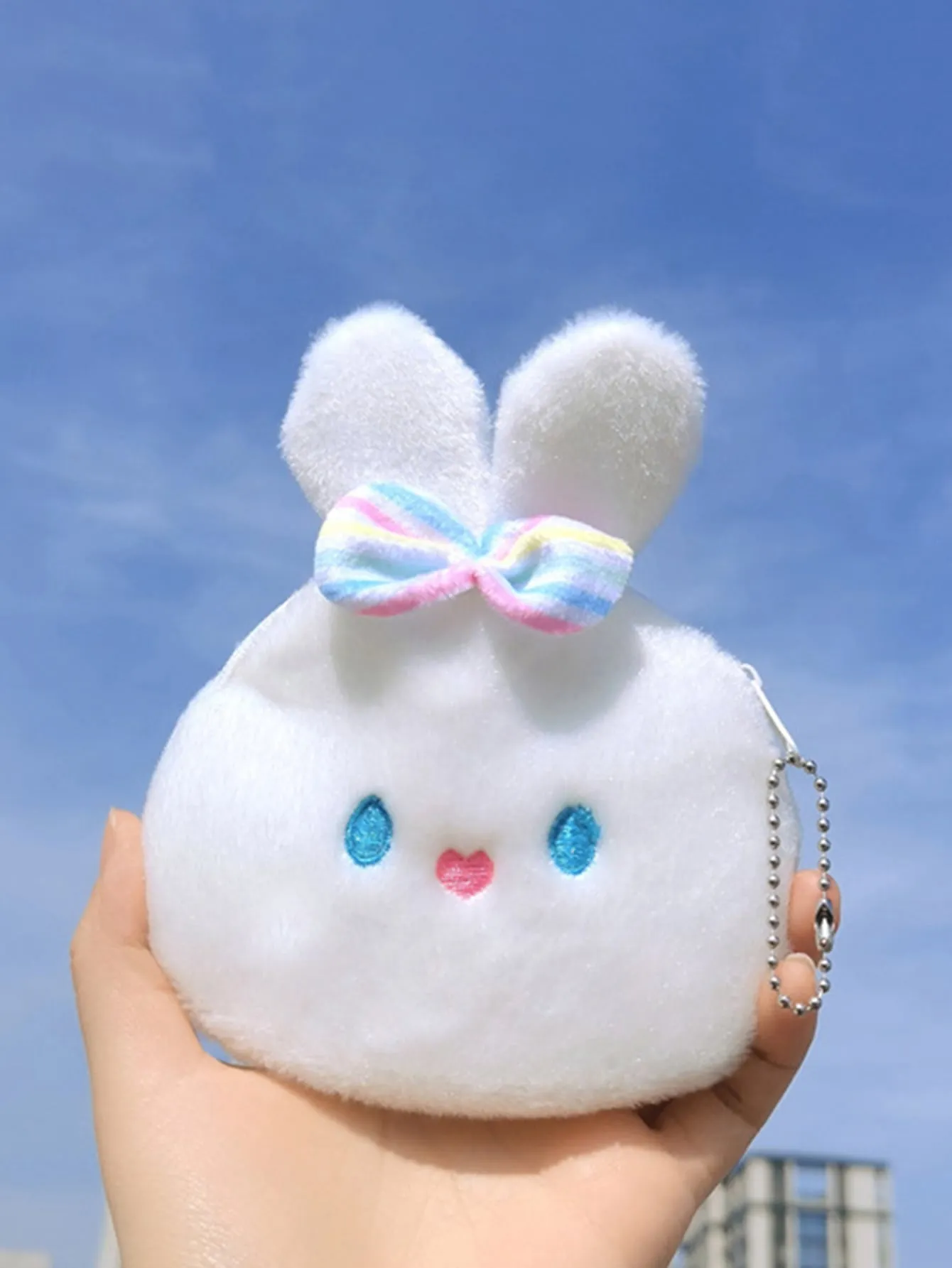 Rabbit Design Fluffy Coin Purse Change Pouch Coin Case Small Wallet Card Holder