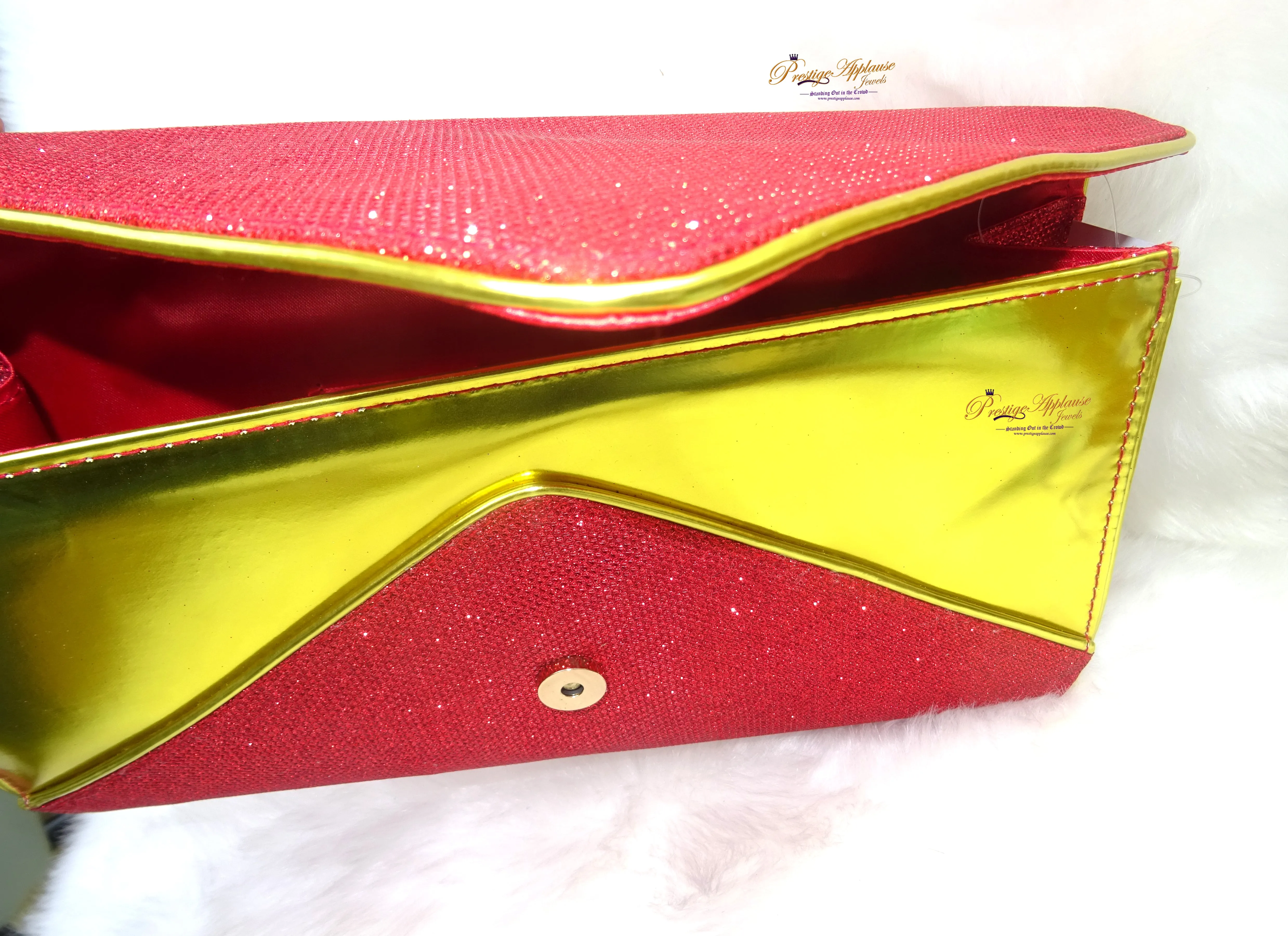 Red Mixed Gold Clutch Evening Bags for Women Formal Bridal Wedding Purse Prom Cocktail Party Handbags