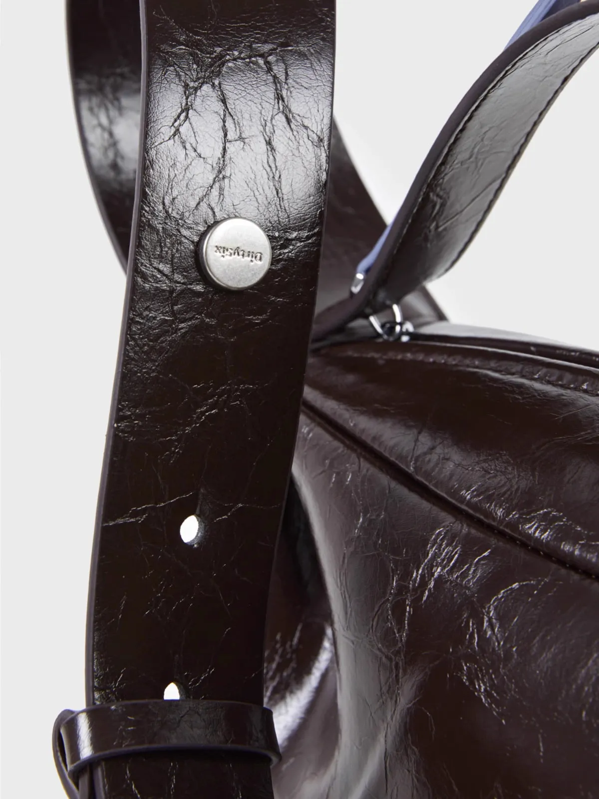 Rock-Burned Biscuit Cowhide Leather Half-Moon Shoulder Bag