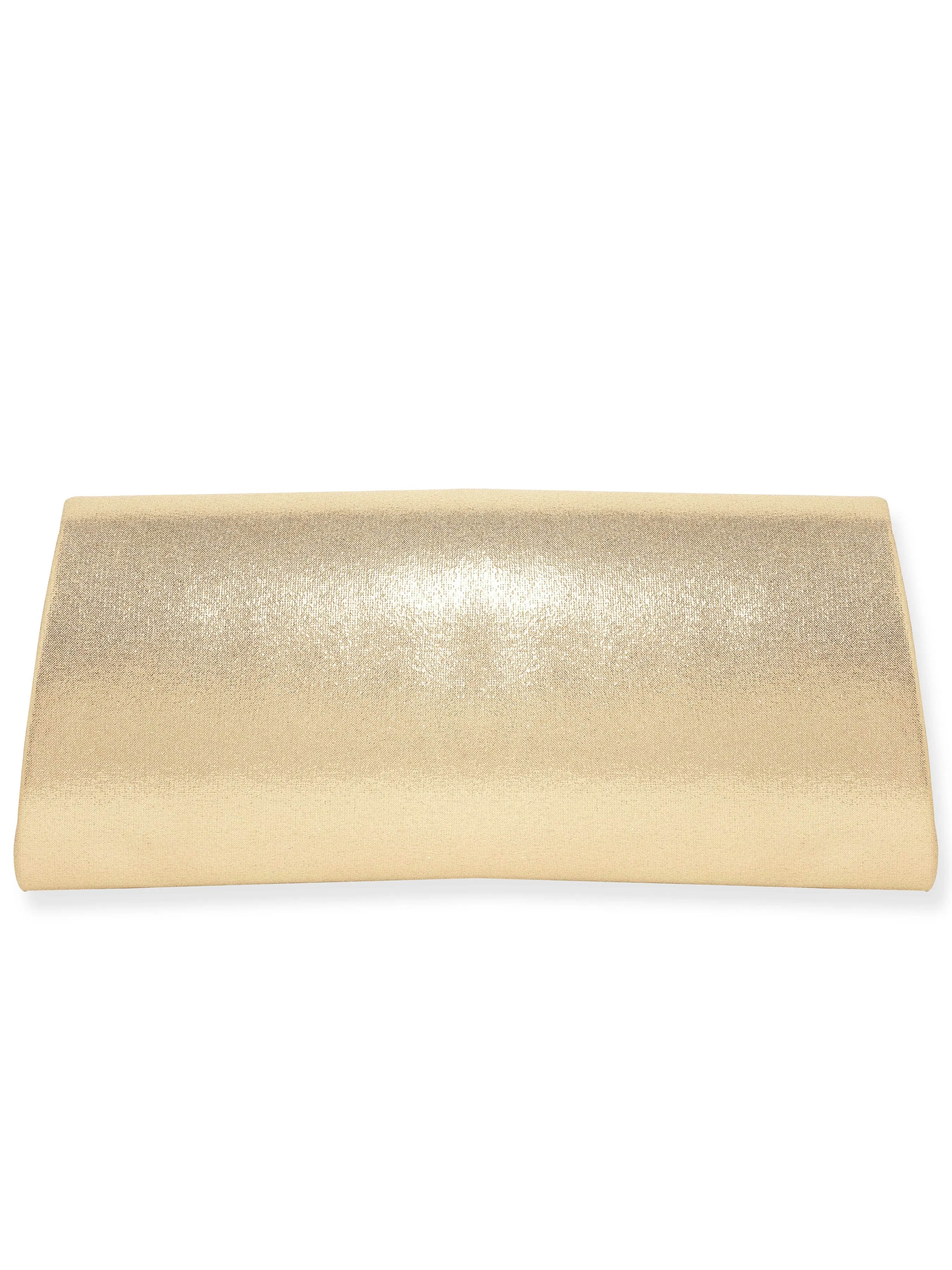 Rubans Radiant Sophistication Handcrafted Champagne Glossy Finish Clutch Bag