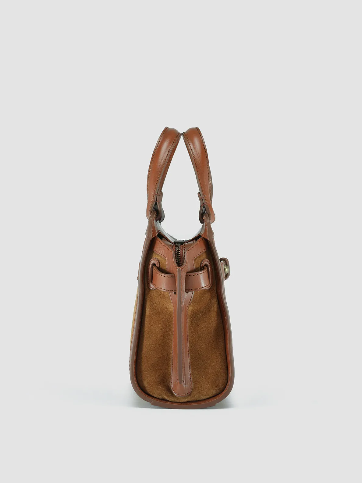 SADDLE 009 - Brown Suede Handle Bag