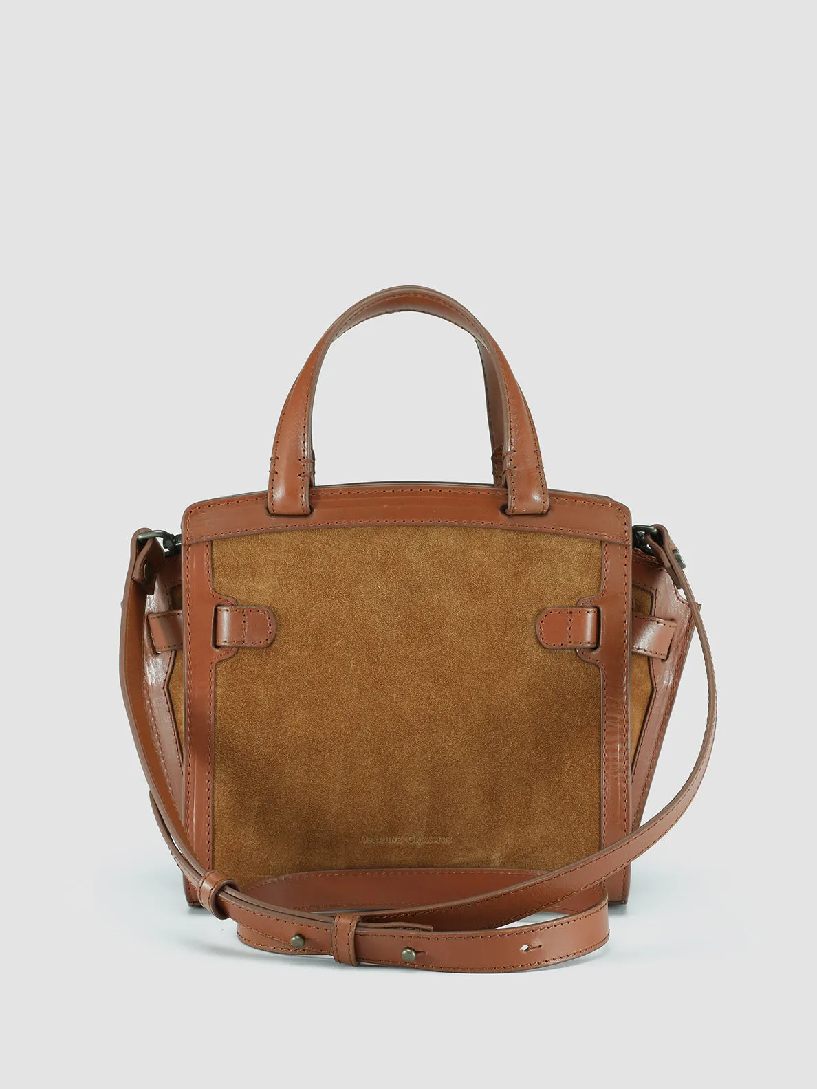 SADDLE 009 - Brown Suede Handle Bag