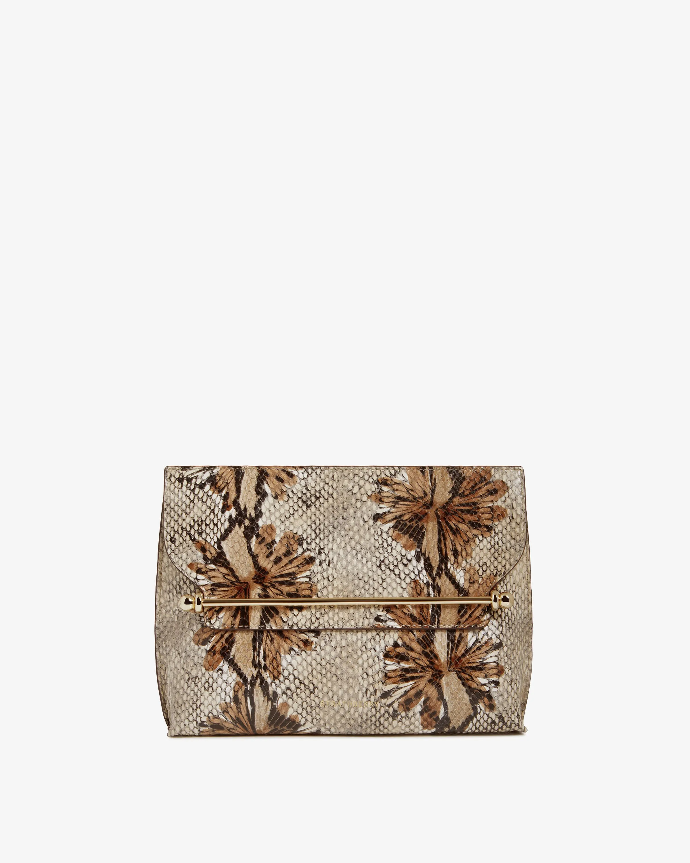 Stylist - Floral Snake-Embossed Leather Chocolate