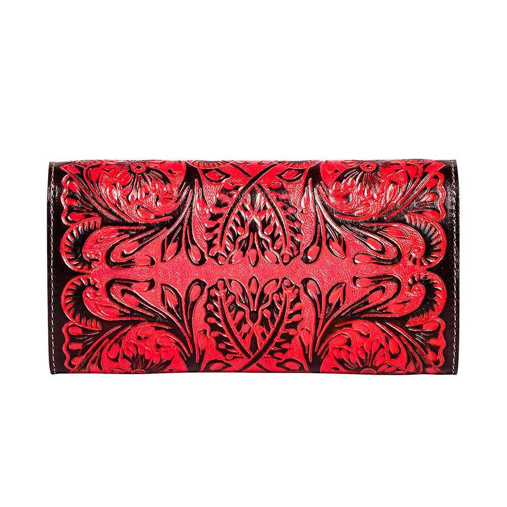 Tambrina Hand-tooled Wallet in Red