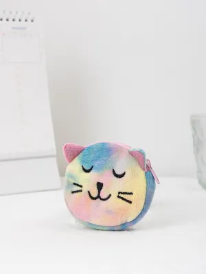 Tie Dye Cat Zipper Coin Purse Mini Bag Change Pouch Small Coin Case