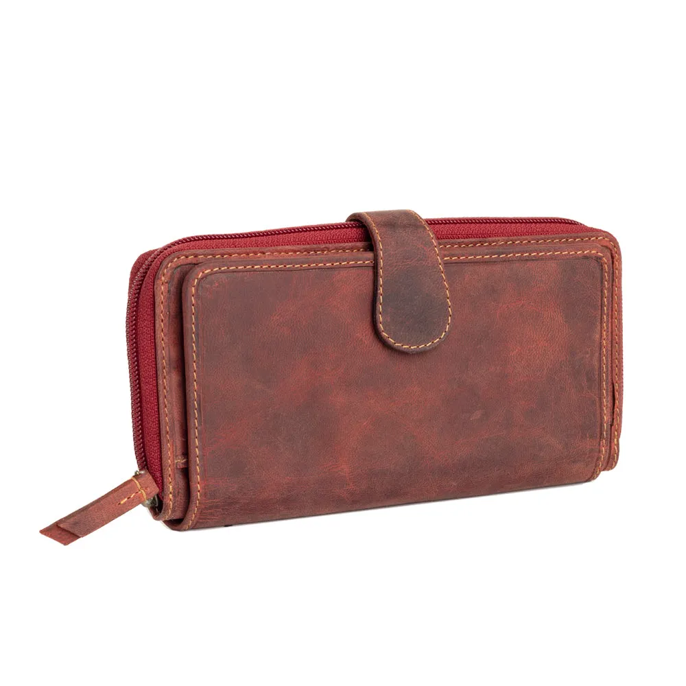 Western Fork Deluxe Wallet in Red Russet