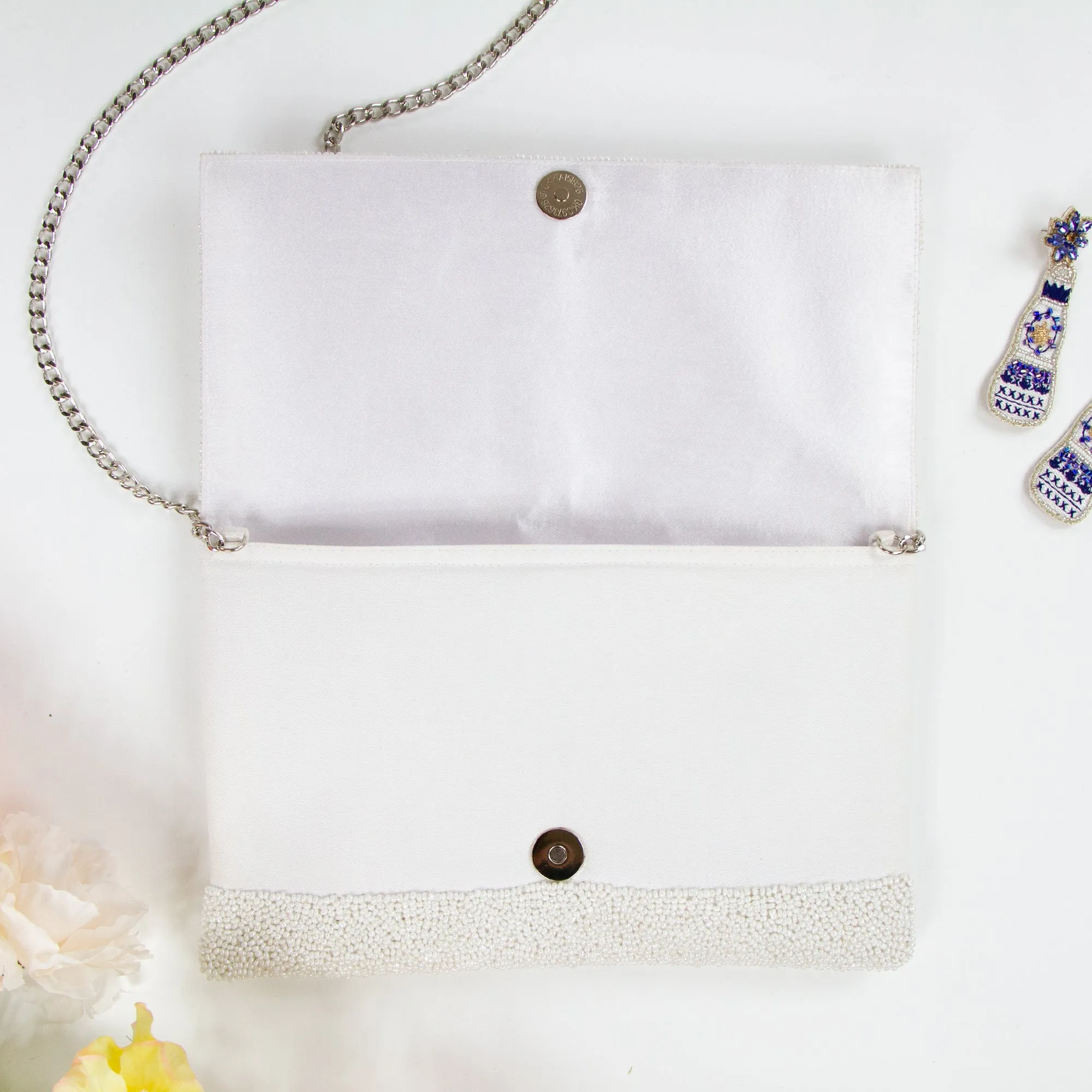 White MRS Clutch Purse