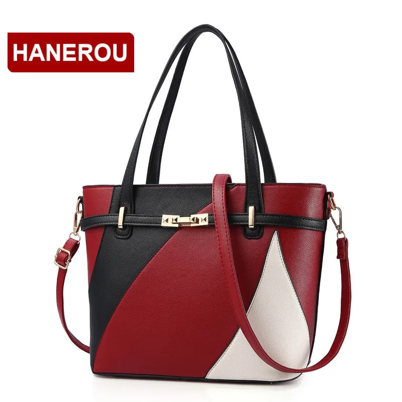 Women Leather Handbags Shoulder Bag Women's Casual Tote Bag Female Patchwork Handbags High Quality Sac a Main Ladies Hand Bags