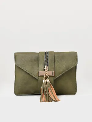 Zipped Tassel Clutch